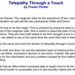 Telepathy through Touch by Fraser Parker