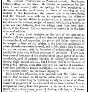 On Mental Calculation by George Parker Bidder