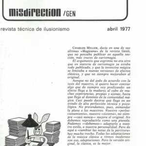 REVISTA TECNICA DE ILUSIONISMO MISDIRECTION ABRIL 1997