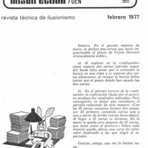 REVISTA TECNICA DE ILUSIONISMO MISDIRECTION FEBRERO 1997