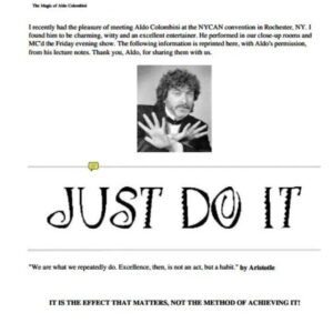 Just Do It! Lecture Notes by Aldo Columbini