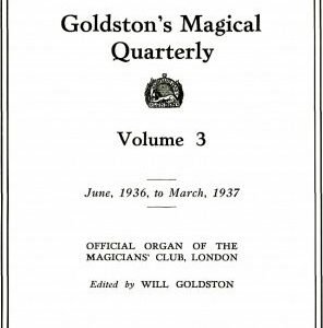 Goldstons Magical Quarterly Volume 3 (Jun 1936 - Mar 1937) by Will Goldston
